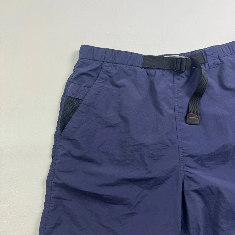 The North Face Mens Class V Belted Hiking Shorts Navy Blue Nylon M Long V608546